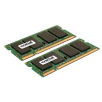 Crucial 4GB DDR2-800 (PC2-6400) CL6 Dual Channel SO-DIMM Laptop Memory Kit (Two 2GB Memory Modules)